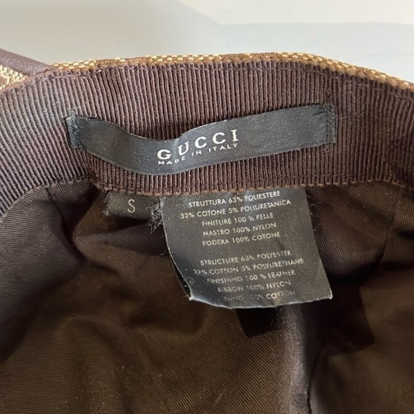 Gucci Natural Monogram Striped-Trim Woven Baseball Cap - Picture 9 of 9